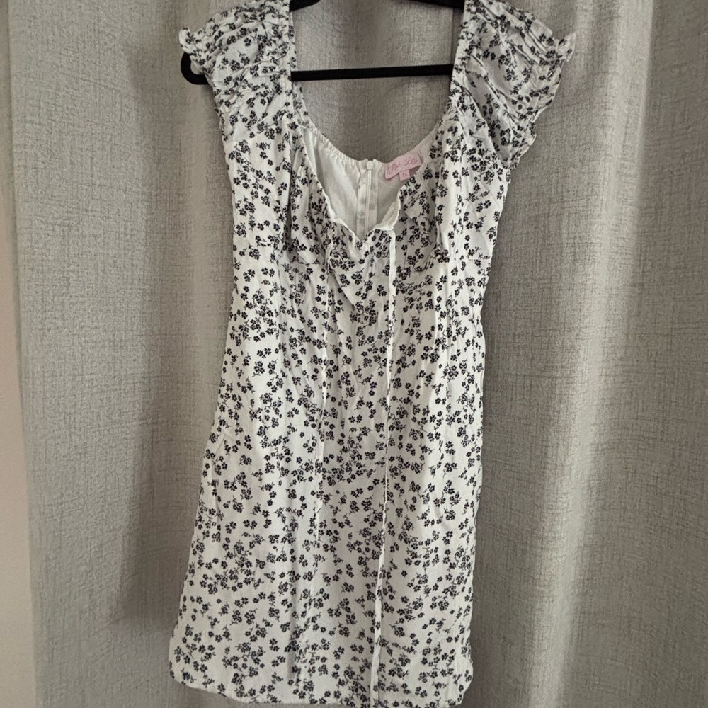 Floral Print Dress with Ruffled Sleeves